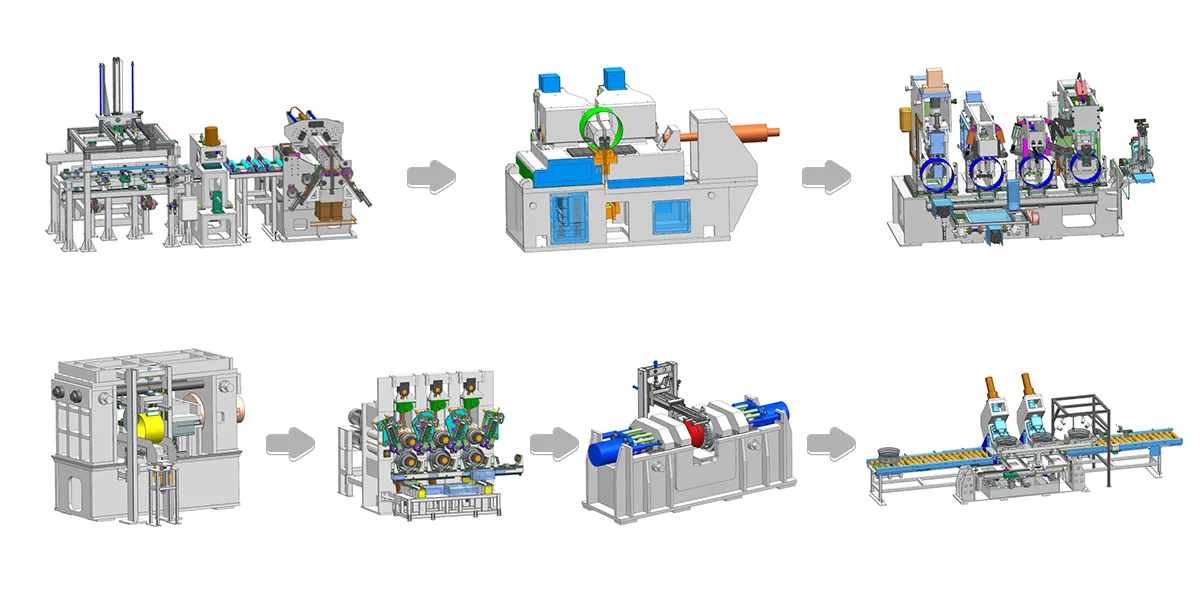 Ligne de production de jantes en acier entièrement automatique